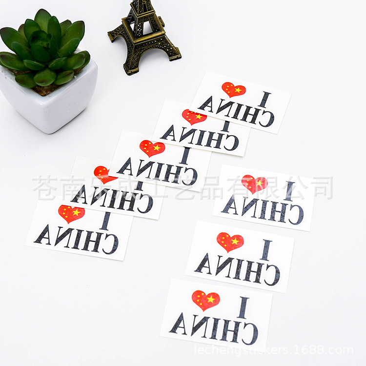Factory wholesale flag face stickers waterproof personalized mini tattoo stickers fans club stickers formulation
