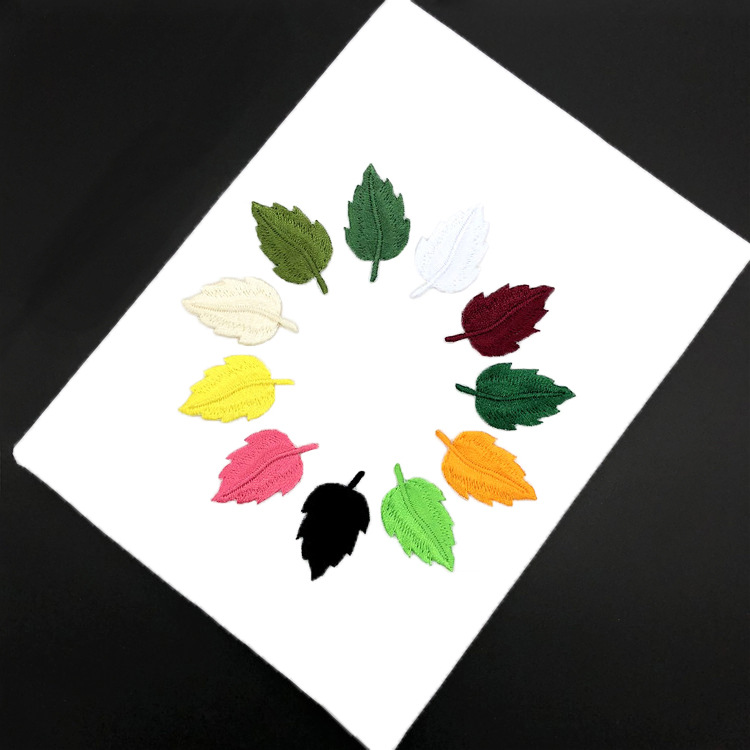 树叶刺绣布贴T恤包包背胶补丁贴小号叶子修饰贴厂家直供
