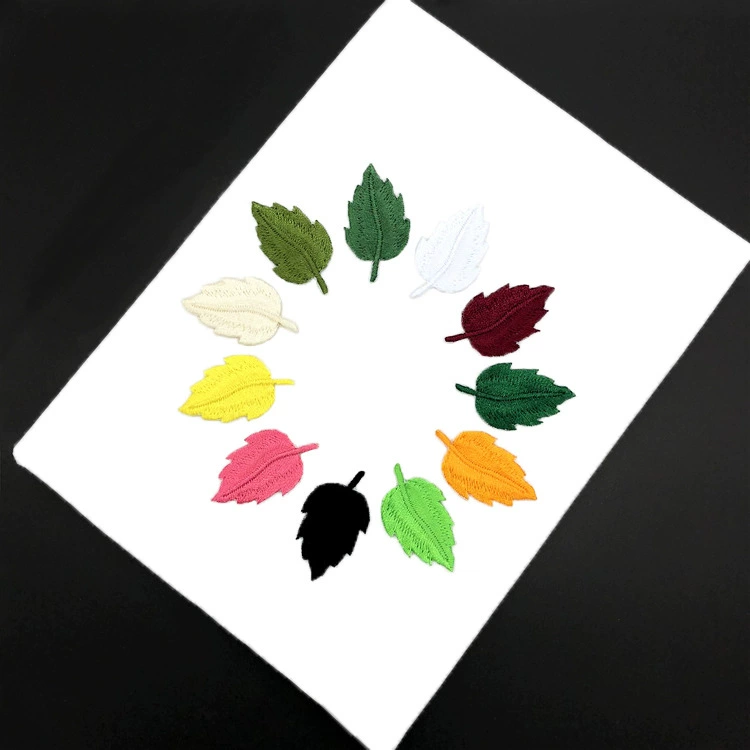 Ткань для вышивки листьев Футболка брюки назад клей патч сумка шляпа маленький размер украшение листьев прямые поставки с фабрики