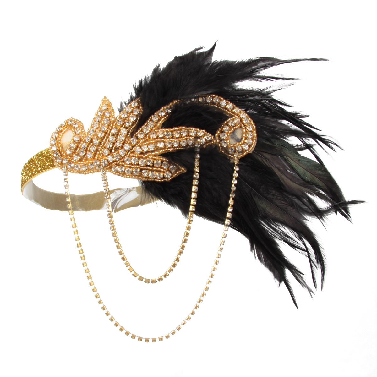 LOWOSAIWOR note feather headband dance tassel headband 1920s…