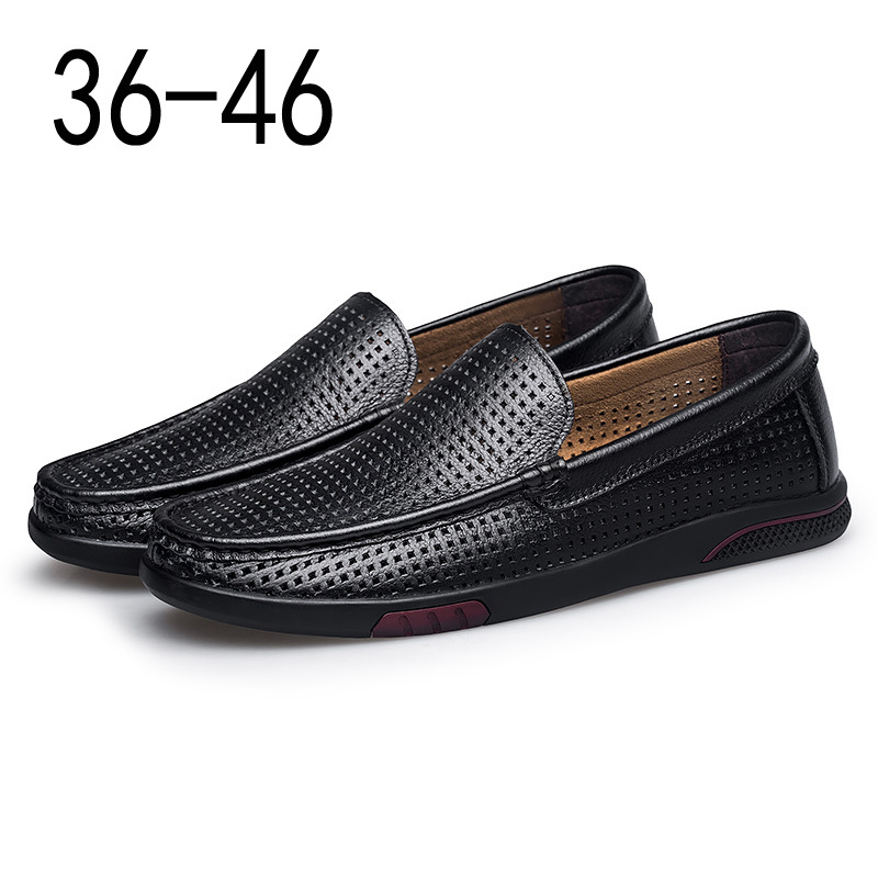 Scarpe casual da uomo in pelle morbida con fori_voghion.com