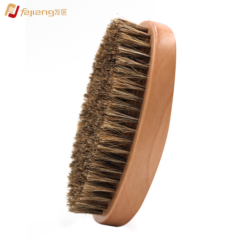 Fábrica al por mayor de los hombres cabeza de aceite forma peine del pelo cepillo de limpieza del cuello de cerdas de madera corte de pelo cepillo de limpieza de la barba