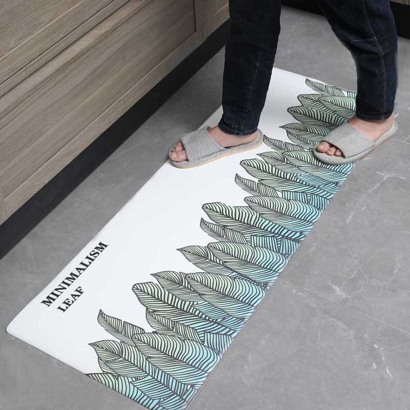 Kitchen Sliding Door Leather Combination Bathroom Door Mat Non-Slip Mat Household Long Living Room Carpet Floor Mat Set