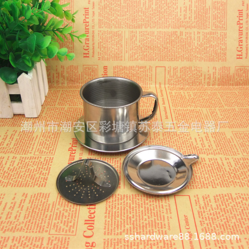 Stainless steel hand coffee drip filter drip pot l filter cup drip pot Vietnamese coffee leak