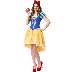 M-XXL Plus Size Halloween Costume Adult Women Snow White Game Uniform Sexy Stage Dress