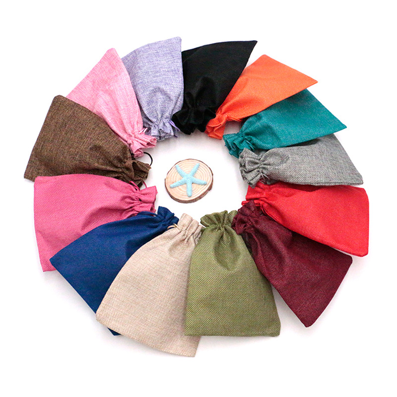 工厂现货17*23cm麻布袋仿麻布包装袋 喜糖袋饰品收纳袋可定logo