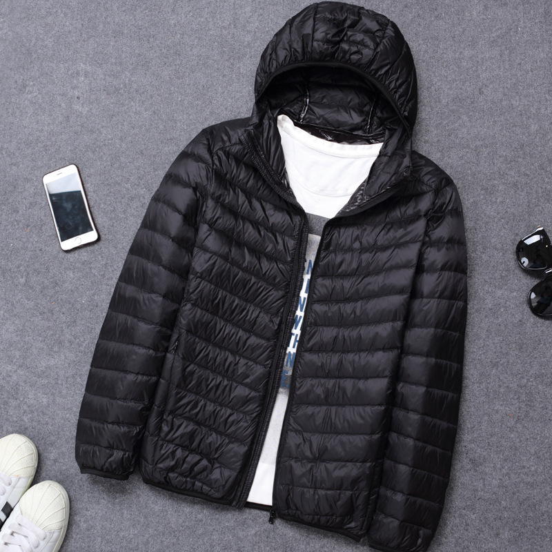 2024 new men's light short fashion casual down jacket light men's hooded coat plus size manufacturers wholesale