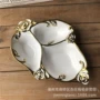 欧式镀金陶瓷糕点格盘