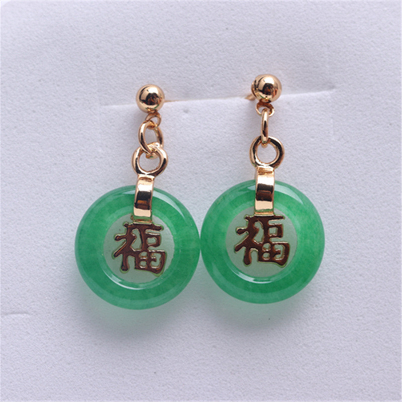 Fashionable earrings jade, wholesale