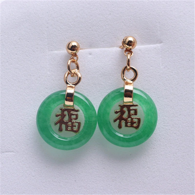 Fashionable earrings jade, wholesale