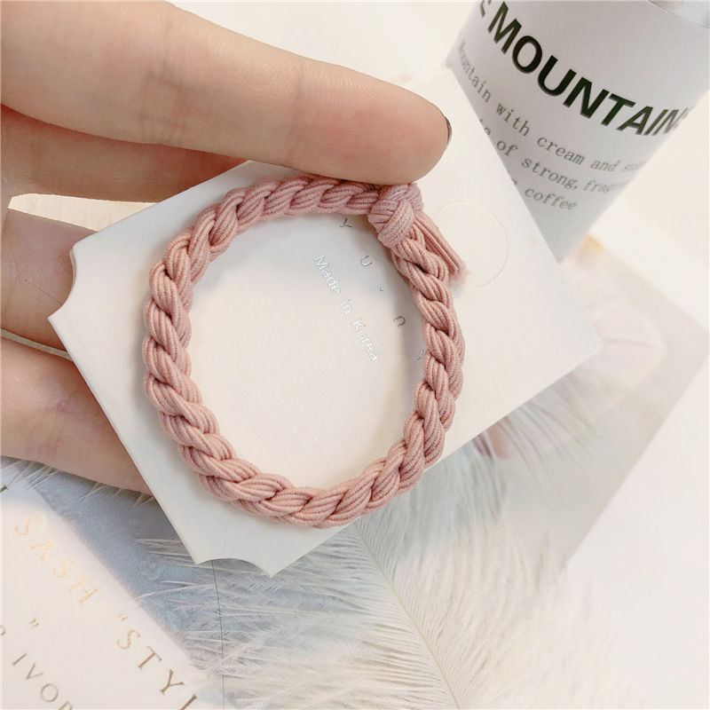 Japón y Corea del Sur simple y fresca chica de contraste de color torcido anillo de cabello dulce lindo de alta elasticidad nudado cuerda de cabello adornamiento de cabello mujer