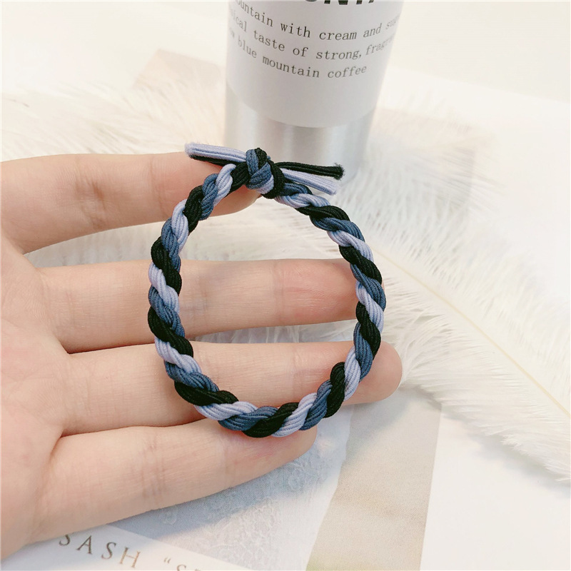Japón y Corea del Sur simple y fresca chica de contraste de color torcido anillo de cabello dulce lindo de alta elasticidad nudado cuerda de cabello adornamiento de cabello mujer