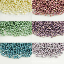 批发捷克进口 4×4mm实色单孔火烧菠萝珠枣珠DIY串珠配件饰品材料