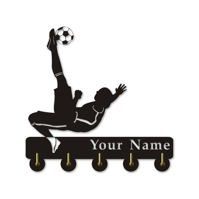 Personalized Custom Name Play Football Creative Wall Clothes Hook Kitchen Bedroom Bathroom Hook