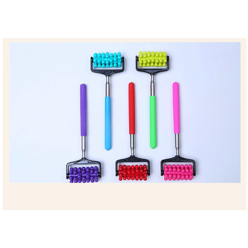 Masajeador de rodillos telescópicos de todo el cuerpo de acero inoxidable rodillo de masaje telescópico de cuatro secciones masajeador de empuje de espalda masaje telescópico