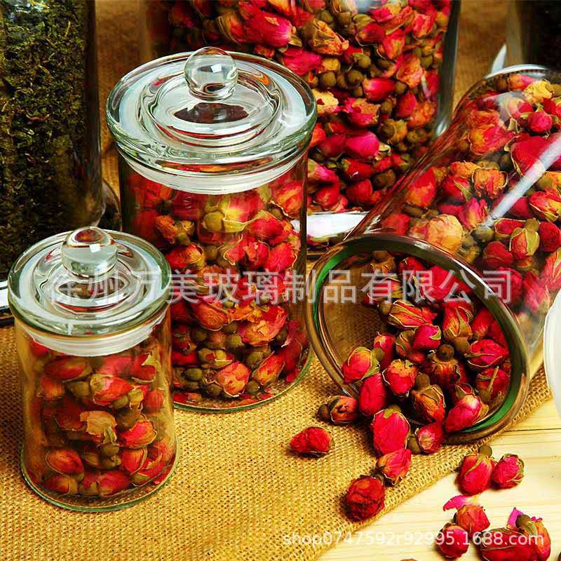 玻璃大罐子加厚玻璃茶叶罐批发透明药材密封空瓶咸菜缸收纳储物罐