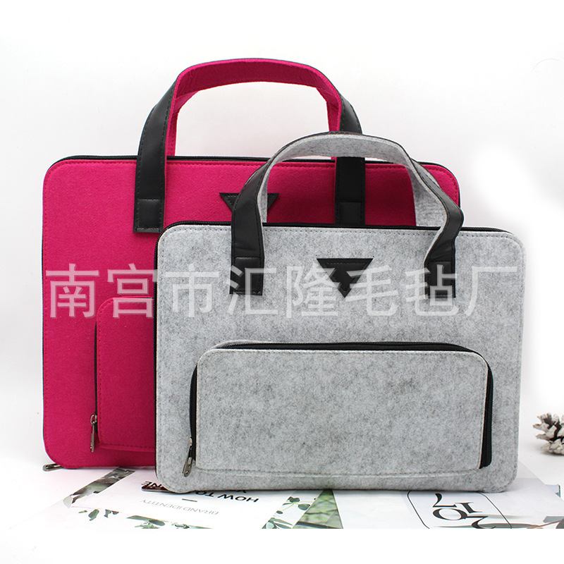 Factory Wholesale Hand Felt Laptop Bag Customizable Multifunctional Zipper Felt Laptop Bag Laptop Bag