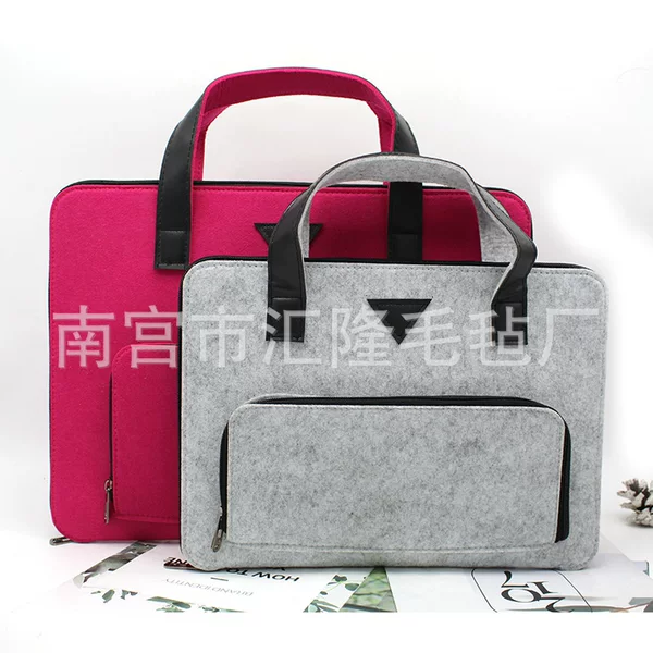 Factory Wholesale Hand Felt Laptop Bag Customizable Multifunctional Zipper Felt Laptop Bag Laptop Bag