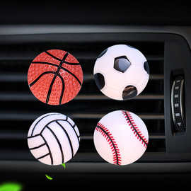 卡通篮球汽车出风口香水夹创意个性球类车内装饰品摆件车载香薰夹