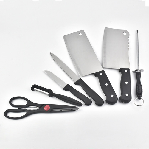 Knife Sharpening Rod Vegetable Peeler Scissors Fruits Knife Set Street Vendor Kitchen 8-Piece Knife Set Knife Wholesale