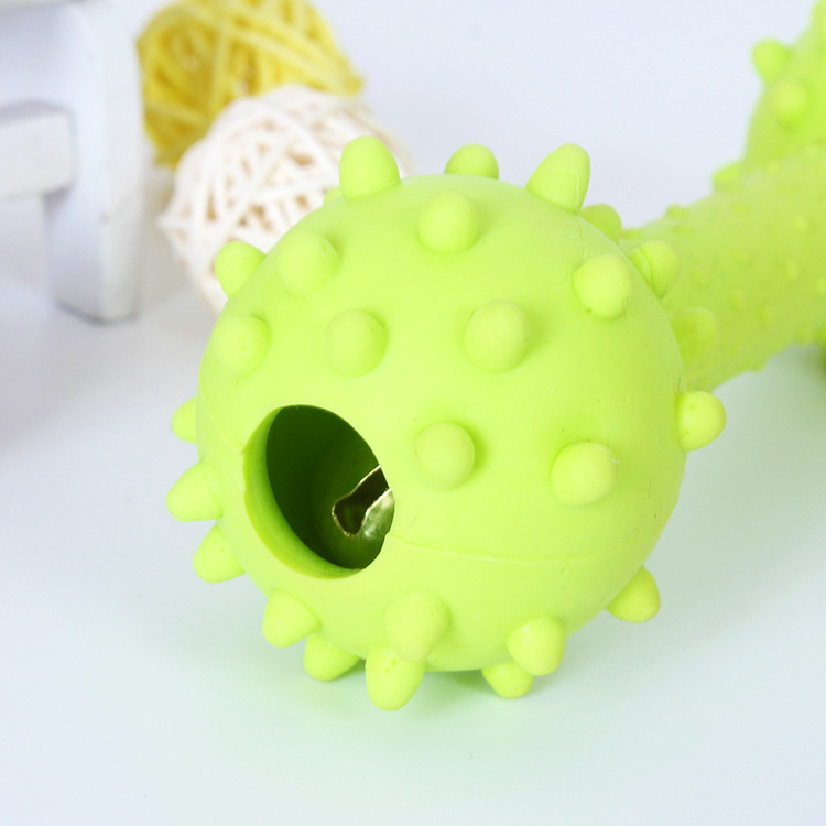 Juguetes TPR para mascotas para perros mordisquear resistente al desgaste limpiador de dientes espinas juguetes哑铃 en stock productos para mascotas transfronterizos