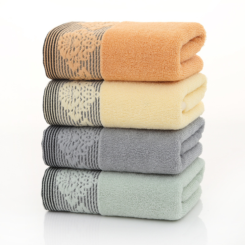 Ouhua All-Cotton Towels Wholesale Adult Soft, Highly Absorbent, Thick Cotton Household Large Face Towels for Men and Women with Custom Logo
