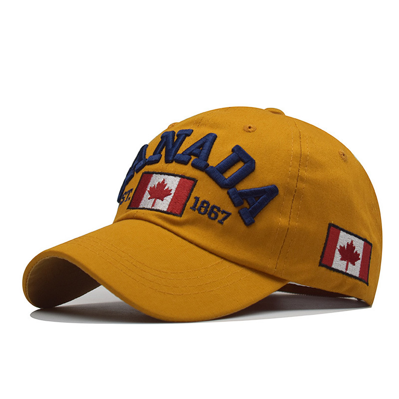 AliExpress eBay popular carta CANADÁ gorra de béisbol para hombres y mujeres gorra de béisbol canadiense de algodón todo partido gorra de pico