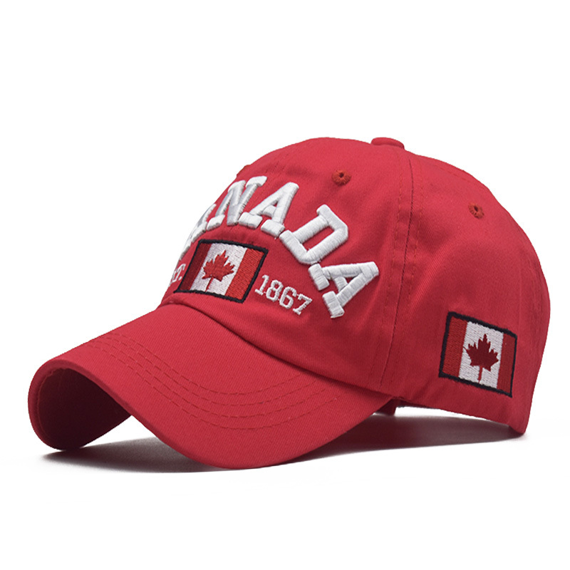 AliExpress eBay popular carta CANADÁ gorra de béisbol para hombres y mujeres gorra de béisbol canadiense de algodón todo partido gorra de pico