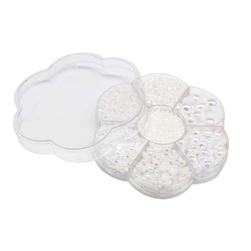 Semi-circular multi-size flat bottom AB imitation pearl accessories, hair accessories, hair accessories, clothing DIY diamond stickers, 2800 pieces in box