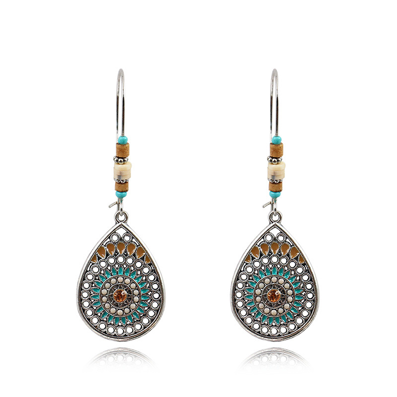 Retro Water Drop Earrings Long Oil Drop Earrings European And American Creative Jewelry