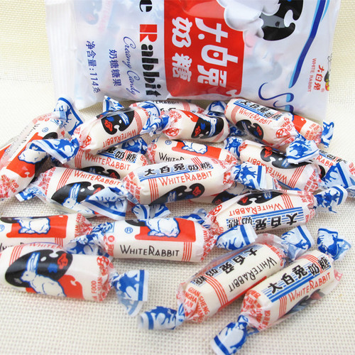 Shanghai Guanshengyuan Original White Rabbit Milk Candy Soft Snack 114g, Wholesale Nostalgic Snacks for 80s and 90s