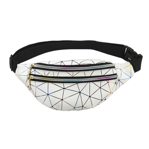 Manufacturer's new waist bag PU leather splicing pattern unisex crossbody bag personalized laser waist bag beach bag chest bag