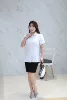 Dark oblique lines-white-short sleeve-lapel