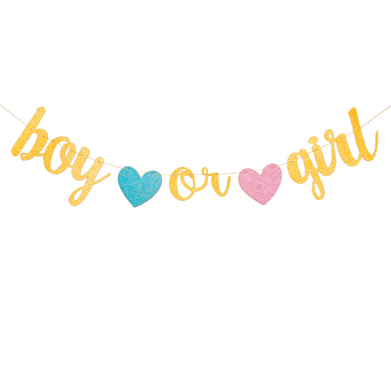 Bebé años de edad decoración del partido europeo y americano de los hombres y las mujeres de niño o niña te amamos Glitter Garland