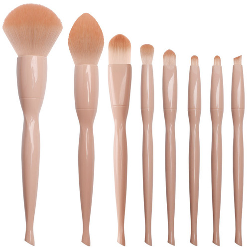 New 8-piece electroplated skin color makeup brush set beauty tools loose powder eye shadow brush blush makeup brush makeup brush