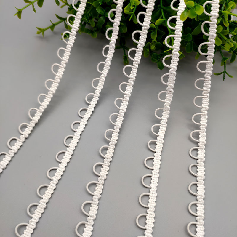 Manufacturer's Ready Supply of Elastic Polyester Buttonhole Straps for Wedding Dresses, Buckle Straps, Woven Elastic Ear Buttons