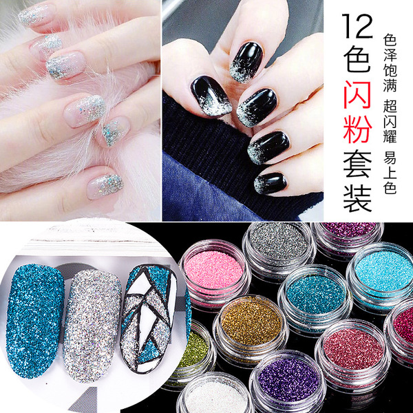 12-color manicure laser glitter powder decorative sequin glitter…