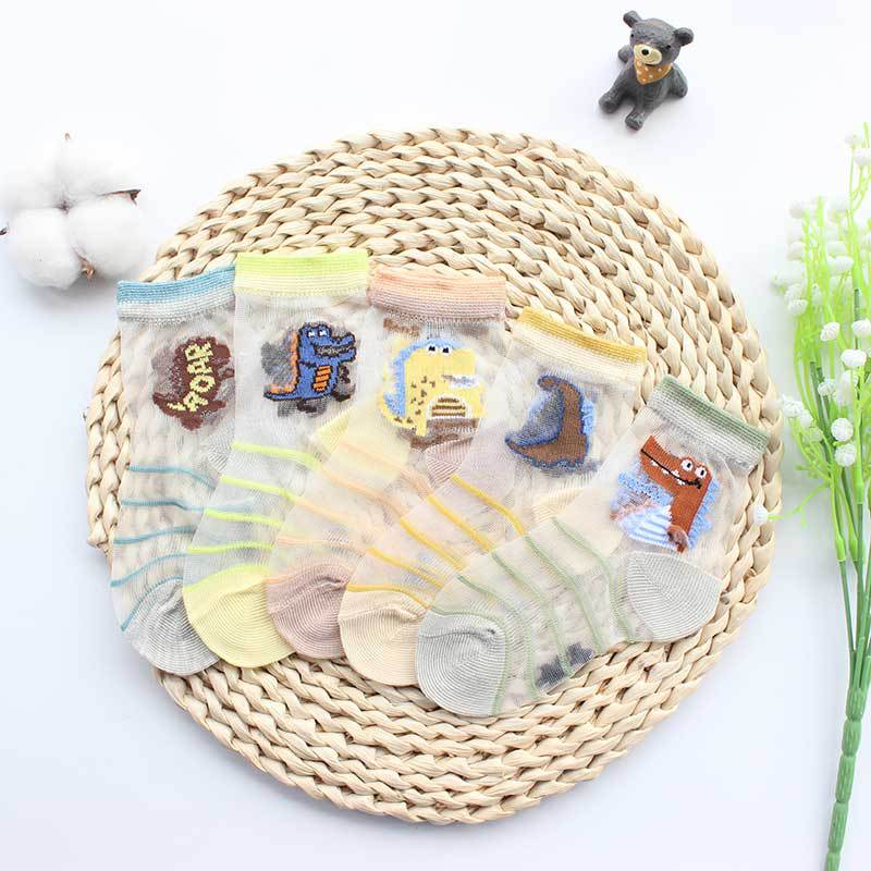 Children's summer thin crystal stockings breathable sweat-absorbent non-slip baby baby socks boys and girls stockings 0-12 years old wholesale