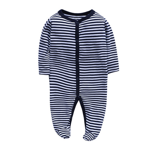 Wholesale factory price newborn one-piece long-sleeved one-piece long-sleeved foot-covering pure cotton romper casual crawling suit spring and autumn baby pajamas