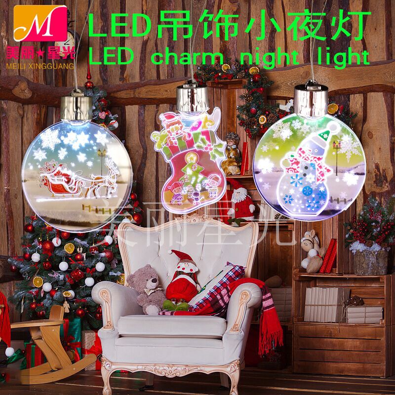 Regalos de decoración de Navidad creativos led acrílico lámpara colgante europeo y americano fabricante de origen de regalos de decoración de Navidad