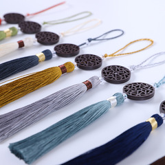 New fan pendant, imitation wood small tag, handmade tassel pendant, tassel pendant, Chinese tassel diy accessories pendant