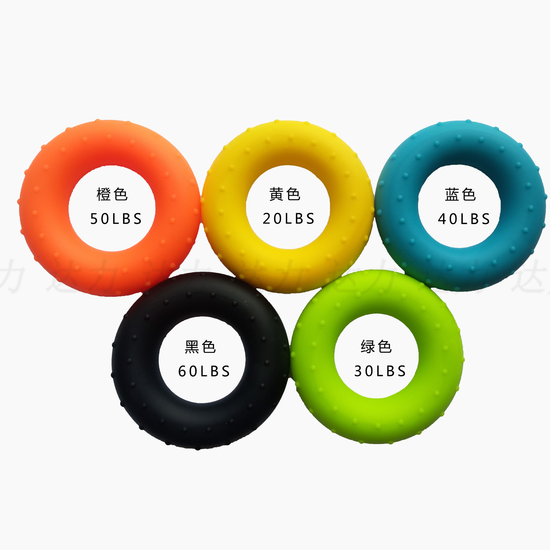 Fitness agarre de tres piezas conjunto portátil familia interior dedo entrenador cinco dedo tensión dispositivo anillo de agarre