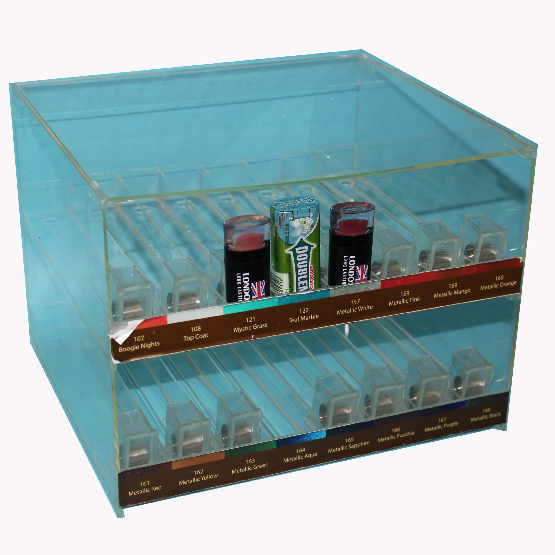 义乌厂家直销   透明2层 带推进器  有机玻璃/亚克力香烟展示架