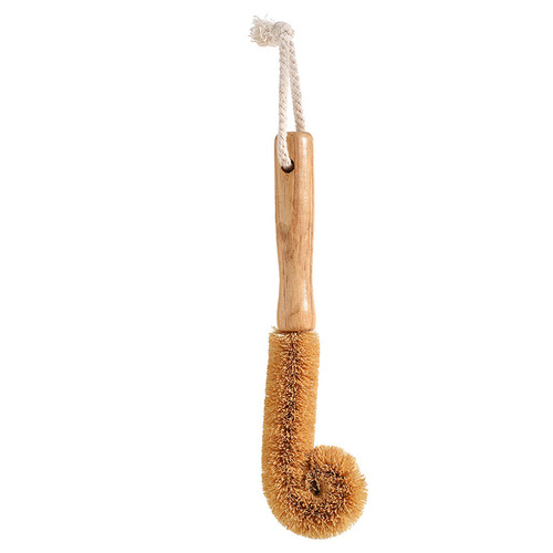 Japanese coconut palm cup washing brush long handle bottle brush kitchen cup washing brush extended glass cup cleaning brush
