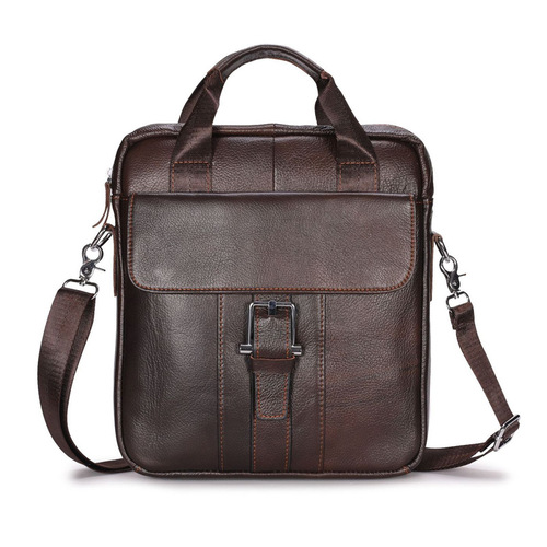 New casual men's briefcase first layer cowhide men's shoulder bag crossbody handbag