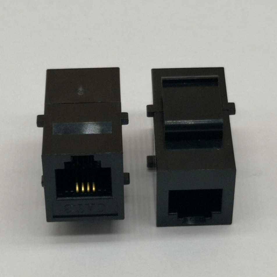 四芯直通模块黑色电话直通模块电话对接模块电话连接模块