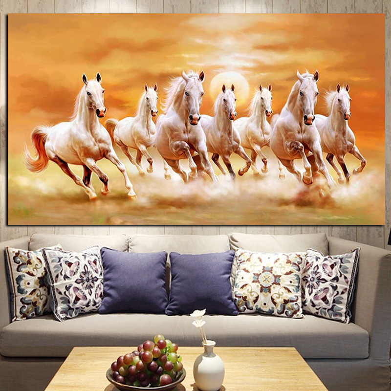 Seven White Horses Galloping Animal Decorative Painting New Chinese Style Spray Painting Core One Piece Dropshipping Simple Bamboo Charm Seven Horses Picture Seven White Horses Galloping Animal Decorative Painting New Chinese Style Spray Painting Core One Piece Dropshipping Simple Bamboo Charm Seven Horses Picture