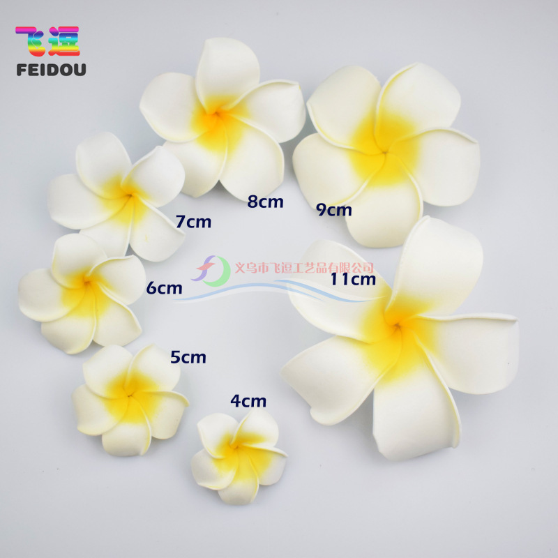 4/5/7/9/11cm Frangipani Headdress Hairpin Artificial Eva Hawaiian Head Flower Swimsuit Travel Seaside Pe Flower