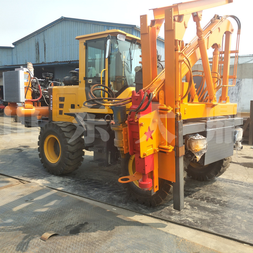 安徽高速公路护栏液压打桩机 公路护栏钻孔机 公路护栏安装设备