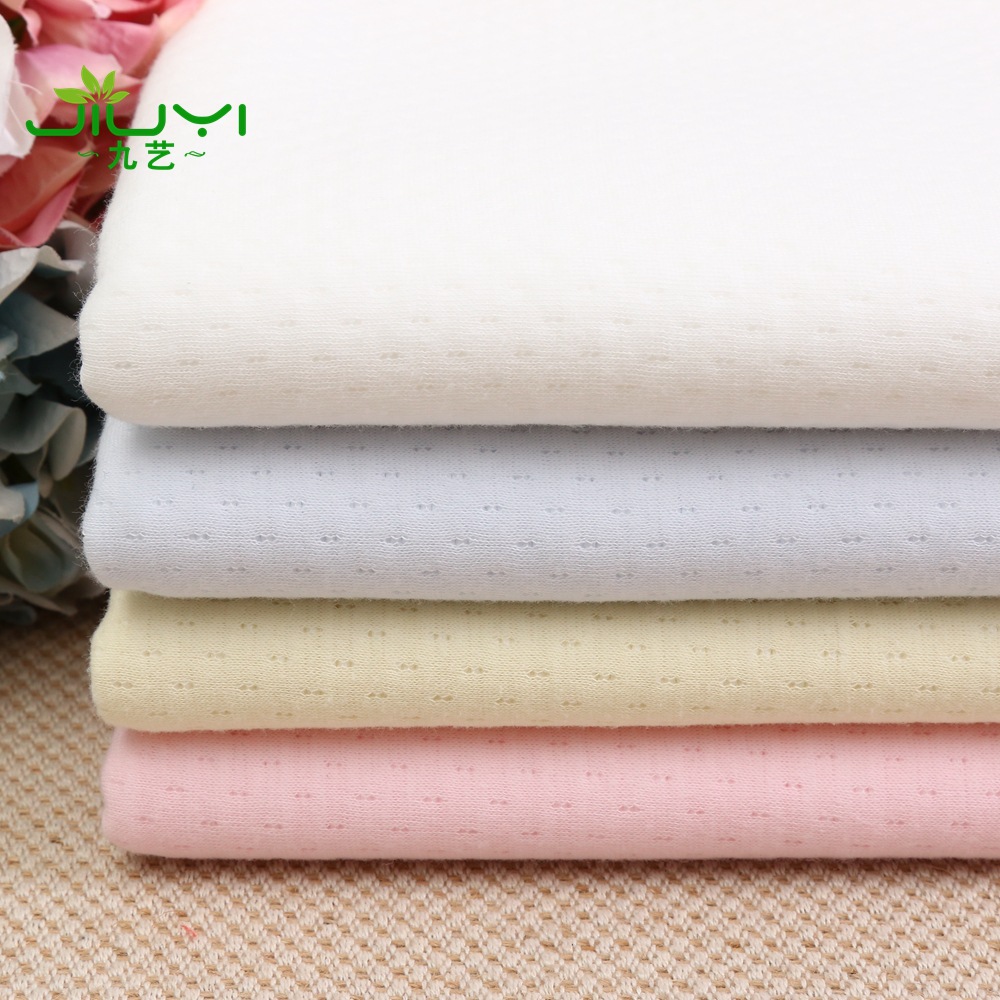 米样小点子全棉提花空气层针织面料秋冬童装卫衣夹棉保暖布料现货